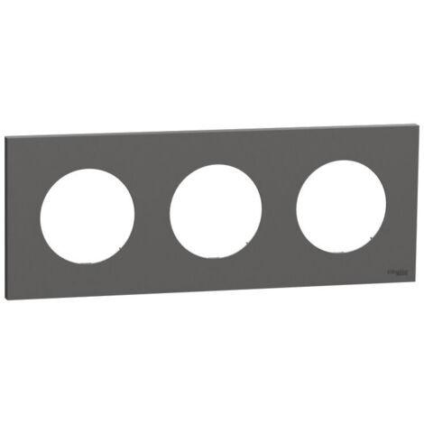 Plaque de finition 3 postes - Odace - S904706 - Schneider - Gris basalte
