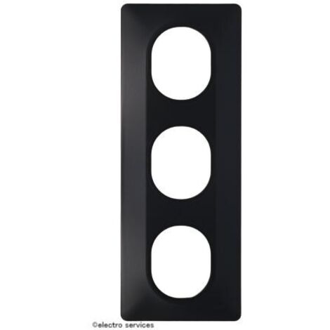 Plaque de finition 3 postes - Vertical - Ovalis - S340726 - Schneider - Anthracite (1/5)