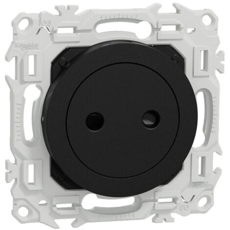 Prise 2P sans terre noire Odace (S940033)