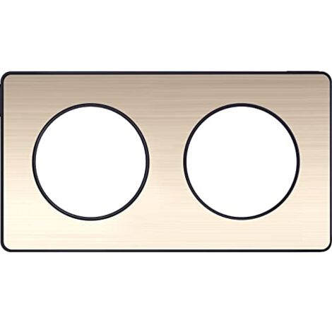 Odace Touch, plaque Bronze brossé liseré Anthracite 2 postes horiz./vert. 71mm (S540804L)