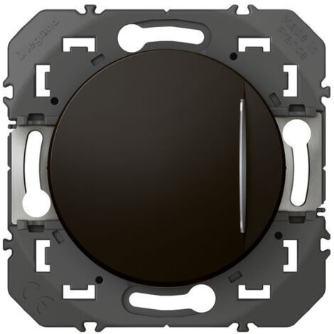 Legrand – Interrupteur va-et-vient lumineux noir mat – Montage encastré ou en saillie – Fixation à griffes et vis – Compatible plaque Dooxie