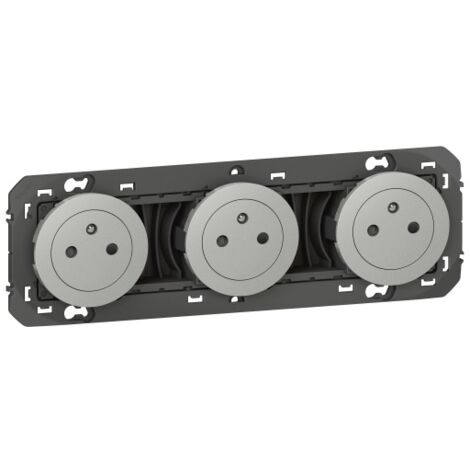 Prise de Courant Surface Alu Dooxie - Legrand - 3 postes - 600433