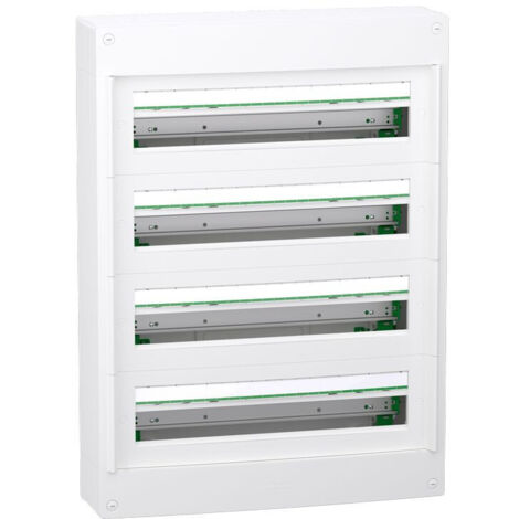 Schneider Electric – Coffret électrique nu saillie 4 rangées 24 modules – Indice de protection IP40 – Connexion à vis et Push-in – LVSXT424