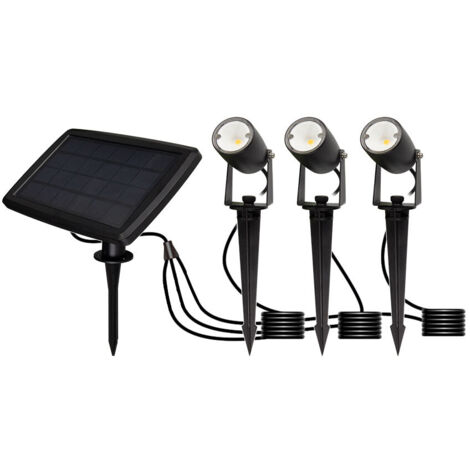 Kit 3 projecteurs solaire - Piquet - 3 x 1,5 W - 40 lm - IP65 - Cotti - 51773 - ARIC (1/5)
