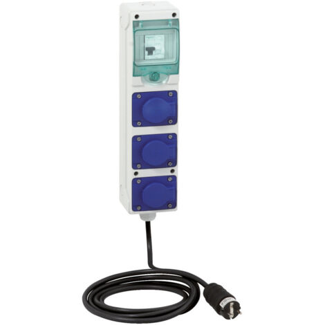 Schneider Electric – Coffret provisoire 3 prises 2P+T 16A – Cordon intégré – Protection différentielle 30mA – Étanchéité IP44 – PFR10101 (1/2)