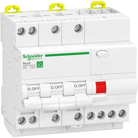 Schneider Electric – Disjoncteur différentiel 3P+N 32A 30mA – Courbe C – Type ASI – Conforme EN/IEC 61008 – Largeur 10 pas de 9 mm – Blanc RAL 9003 (1/3)