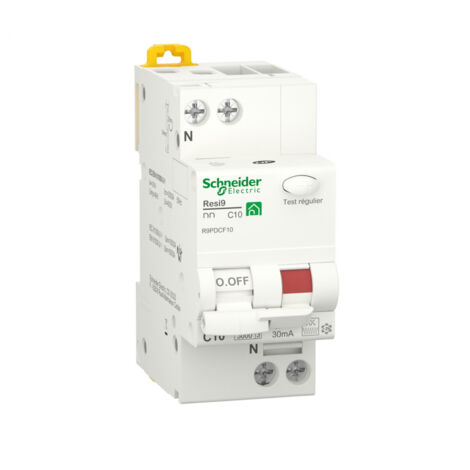Disjoncteur différentiel - 1P + N - 10 A - 30 mA - Courbe C - Type Fsi - Resi9 (1/4)