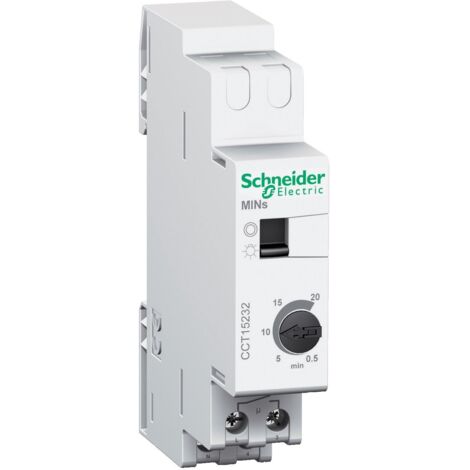 Schneider Electric – Minuterie réglable 30s à 20min – Intensité 16A – Tension 230V – Programmation hebdomadaire – Pour tableau électrique (1/3)