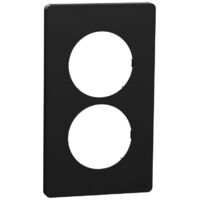 Plaque Odace Noir Onyx Architecte 2 postes 57mm (S940814)