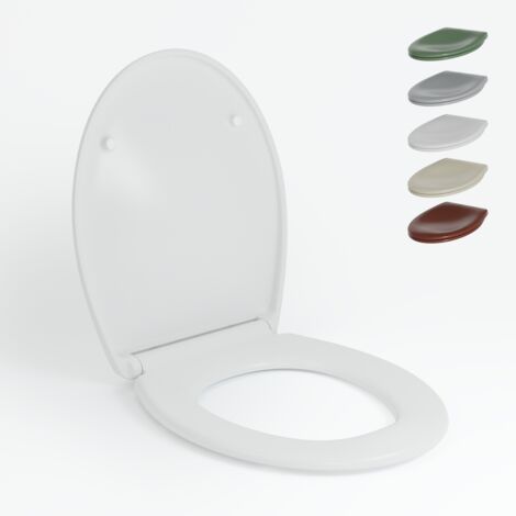 Abattant WC WOLTU Avec Frein De Chute - Marmo Bianco, Forme Ovale, Duroplast