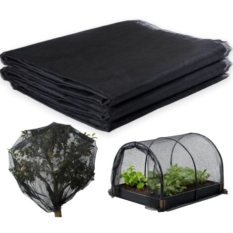 Moustiquaire d'extérieur, Filet de Protection Contre Les Insectes, Maille Fine Filets pour Jardin, Oiseau Barrière de Chasse Protection des Plantes Filet de Jardin (3 x 4 M, Noir)(60 mailles) (1/5)