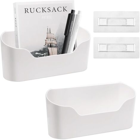 2 Pièces Armoires Cuisine Porte Boîte Rangement , Support Stockage Murale Autocollantes, Organisateur Plastique Adhésive pour Cuisine, Salle Bain, Réfrigérateur, Petits Objets (1/5)