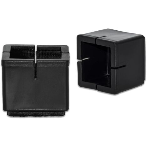 4 pièces Capuchons de Jambe de Chaise carré avec Coussinets en Feutre, PVC Noir Capuchons de Protection pour Pieds de Chaise, Planeurs de Meubles, [49 à 55mm]