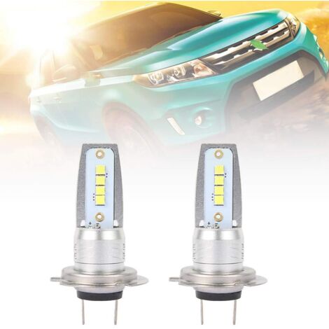 2Pcs Ampoules H7 LED Xénon super brillant blanc, Ampoule LED voiture phare antibrouillard etanche IP68 6500K , Lampe auto moto LED H7 COB pour feu de croisement feux de route