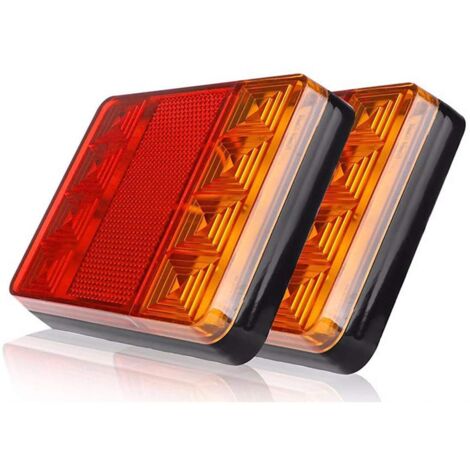 2 PCS/Paire Voiture Camion Feu Arrière Feux De Signalisation Arrière Lampes Étanche Contre-Feux Pièces Arrière pour Remorque Camion Bateau DC 12 V