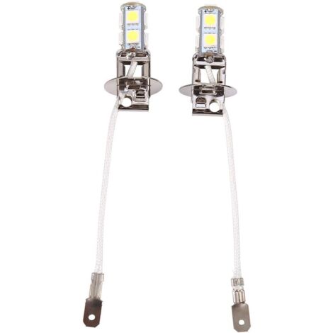 6500K H3 Ampoule h3 LED 2Pcs H3 5050 Blanc 9 SMD LED Xenon DC 12V lampe de brouillard de voiture ampoules LED 6500K Antibrouillard Avant Ampoule de Phare Blanc de Xénon de Voiture Automatique