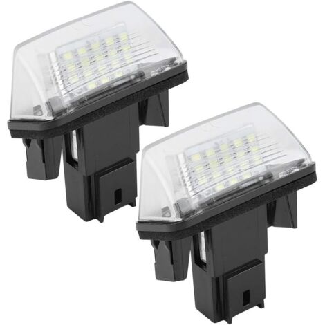 Paire d'éclairage de plaque d'immatriculation, éclairage de Plaque D'immatriculation, 2 Pièces 18 LED Gauche et Droite Lampe de Plaque D'immatriculation de Voiture pour Citroën C3 2002-2009