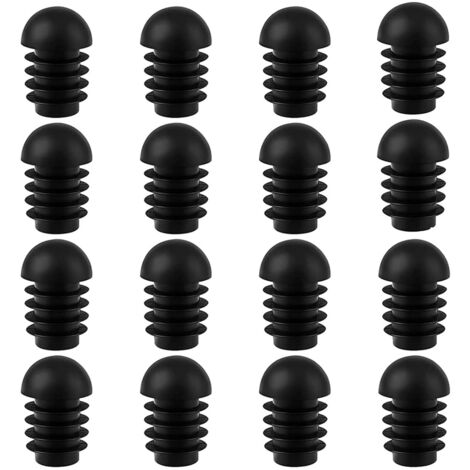 16 Pièces Bouchons d'Extrémité Ronds avec Inserts de Tube en Plastique de Diamètre Extérieur de 16 mm Tube d'Embouts de Pied de Chaise Protecteurs de Bouchons en Plastique