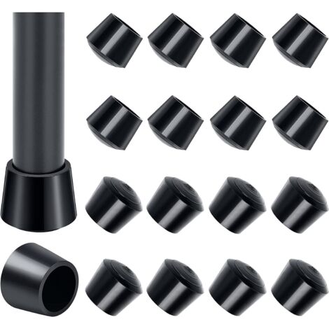 Embout De Chaise,16 Paquet Embout Pied De Chaise Caoutchouc Embout Caoutchouc Chaise 25mm Diamètre Intérieur - 1 Pouce / 25 mm, Noir