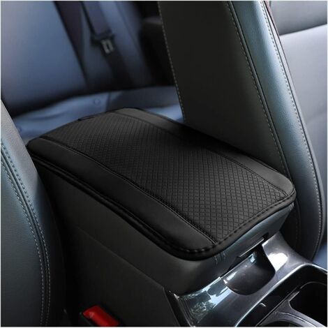 Coussin d'Accoudoir Voiture en Cuir, Housse pour Console Centrale pour Accoudoir, Accessoires Confortables pour Sièges de Voiture pour la Plupart des Voitures, Motos et SUVs (Noir)