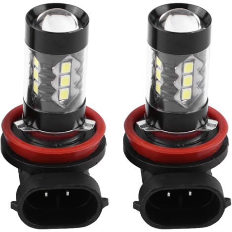 2 Pcs H11 H8 LED Ampoules Antibrouillard, 12V-24V 80W Voiture Haute Puissance Lumineux LED Brouillard Ampoules Diurnes
