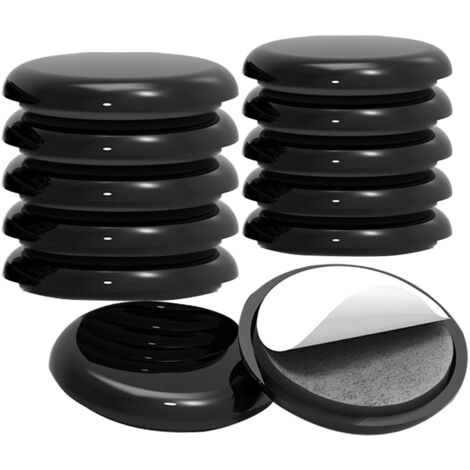 Lot de 12 patins autocollants pour meubles pour moquettes, déplacement de meubles lourds rapidement et facilement – Noir, 50 mm