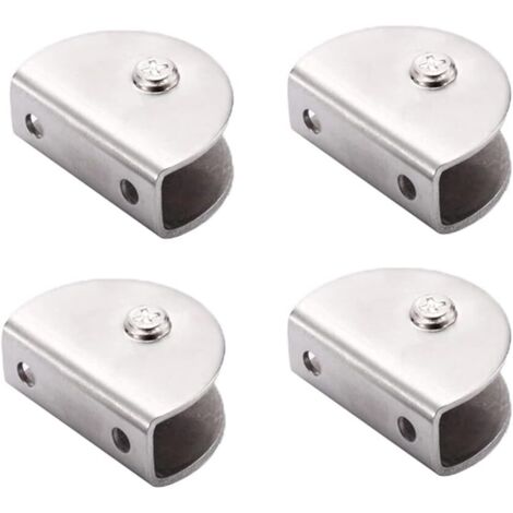 4 pcs supports en verre réglable,Porte-Verre En Acier Inoxydable Pinces à Verre Pour Miroir De Salle De Bain pour verre 9-10mm, fenêtre de main courante d'escalier de balustrade