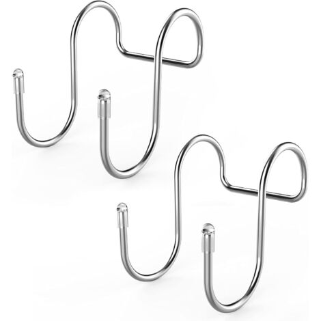 Lot de 2 crochets de porte de douche, crochets de serviette, crochets de raclette de douche, crochets d'armoire, crochets de porte pour salle de bain en verre sans cadre