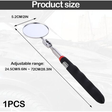 Ailao Miroir D’Inspection Télescopique LED – Outil Flexible Rotatif 360° Éclairé, Idéal Pour Mécaniciens Et Zones Difficiles D’Accès
