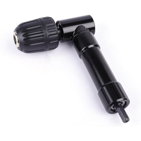 Accessoire de Perceuse d’Angle à 90 Degrés, Mandrin Perceuse, Adaptateur pour Forets à Angle Droit, Mandrin Universel, Adaptateur de Perçage pour Zones Difficiles d’Accès, Matériaux en Acier