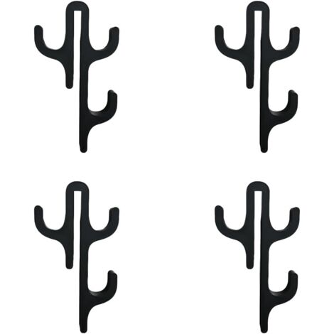 Lot de 4 crochets noirs pour porte-serviettes en verre sans cadre pour douche et salle de bain, installation sans outils, support de douche peu encombrant pour cuisine et salle de bain (1/5)