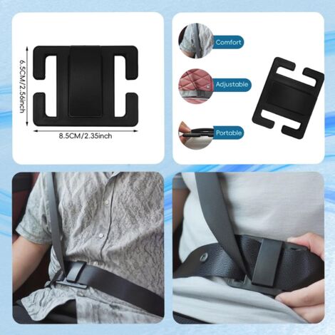 Fixateur De Ceinture De Sécurité Voiture - Clip En Simili Cuir Avec Adhésif, Pour Plus De Confort Et De Sécurité Conducteur Passager - 10