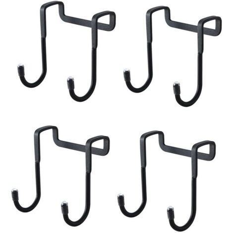 Lot de 2 crochets de porte de placard en acier inoxydable noir, crochets pour serviettes de douche, 2 crochets avec embouts en caoutchouc pour salle de bain, cuisine, chambre, manteaux, serviettes