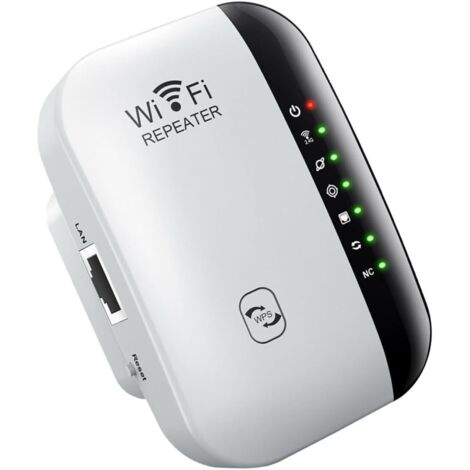 Répéteur WiFi 300 Mbps Extenseur de Signal Wi-FI sans Fil Noir et Blanc Compatible Ac220 Amplificateur de Couverture pour Domicile pour Grandes Maisons et Usage Multimédia