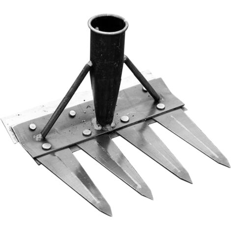 4 Dent Râteau De Désherbage en Acier Au Carbone, Rateau Jardin, Outillage De Jardin Râteau, Détachable Râteau De Jardin en Métal Très Résistant Double Face pour Backyard Farm Farm (1/5)