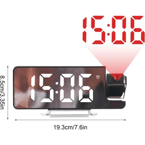 Reveil Projecteur Plafond, Radio Reveil Horloge Numérique Avec