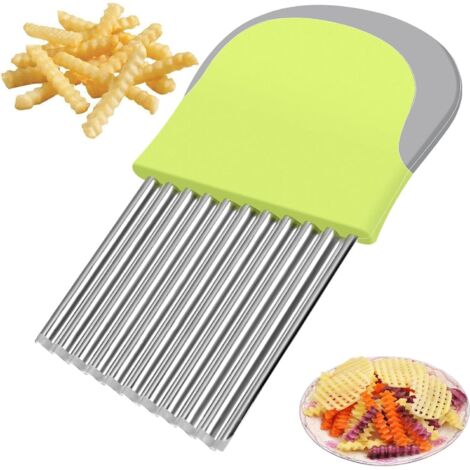 Coupe-Pommes de Terre Inox à Vagues - Découpe-Légumes Multifonction pour Frites, Salades et Préparations Culinaires Outil de Cuisine Polyvalent