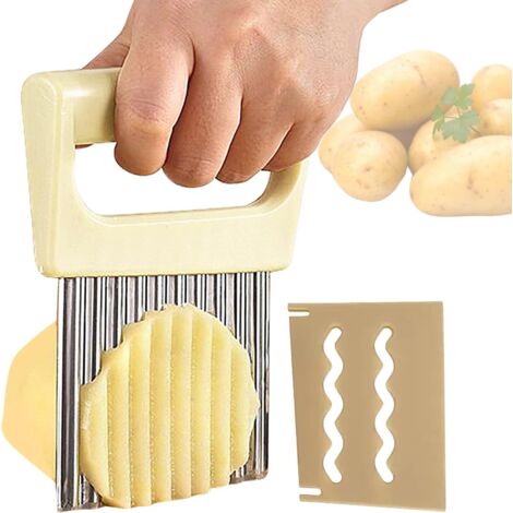 Découpe-Légumes En Acier Inoxydable Découpe-Pommes De Terre Outil de Découpe pour Légumes Oignons Carottes Fruits Préparation Aliments Cuisine Maison