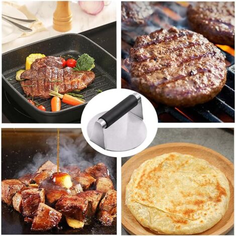 Presse Hamburger Smash 5,5 Pouces En Acier Inoxydable - Anti-adhésif Pour Burgers Parfaits Au Barbecue