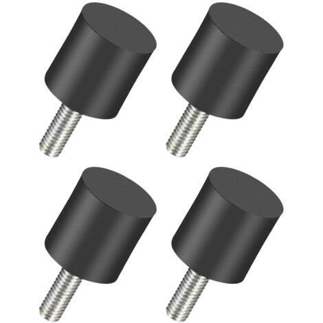 20mmx20mm Vibration Isolateur x 4PCS M6 Mâle Caoutchouc Montages Choc Absorbeur pour Bateau Bobines, [Noir]