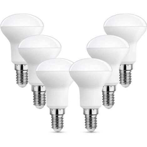 Ampoule LED E14 R50 5W, Blanc Chaud 2700K, Angle de Faisceau de 120°,220V, 500LM, Ampoule LED Petite pour Lampe de Cuisine, non-dimmable, lot de 6 [Classe énergétique E]