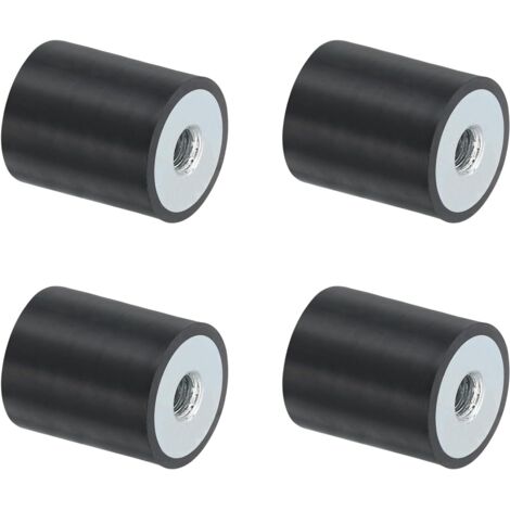 4Pcs 20 x 25mm M6 Supports en Caoutchouc à Filetage Femelle, Isolateur de Vibrations, Remplace les Coussins Anti-Vibrations, Bloc de Base Plat