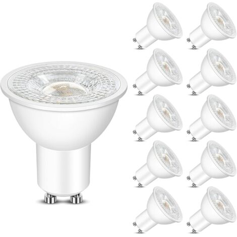 Ampoules LED GU10 Blanc Chaud 2700K,5W (équivalent 50W),Ampoule Spot LED GU10 500 LM,Non Dimmable,Angle de Lumière 38°,Lot de 10 [Classe énergétique E]