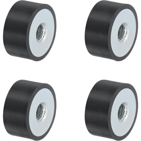 4Pcs 20 x 10mm M6 Supports en Caoutchouc à Filetage Femelle, Isolateur de Vibrations, Remplace les Coussins Anti-Vibrations, Bloc de Base Plat