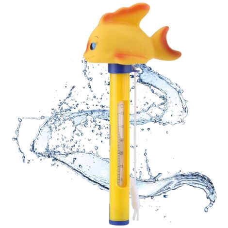 Thermometre Piscine, Thermomètre Flottant, Thermomètre de Piscine Flottant, Pool Thermometre avec Ficelle, Lectures Précises et Faciles pour la Température de l'eau (Petit Poisson Jaune)