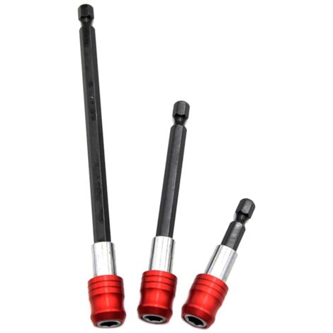 Lot de 3 rallonges d'embout 1/4 - Porte-embout long - Blocage rapide pour visseuse sans fil - 60/100/150 mm