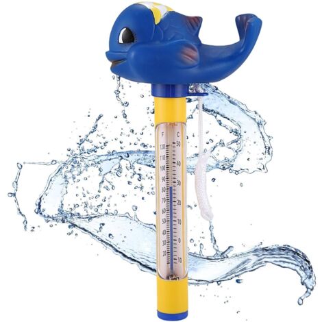 Thermometre Piscine, Thermomètre Flottant, Thermomètre de Piscine Flottant, Pool Thermometre avec Ficelle, Lectures Précises et Faciles pour la Température de L'eau pour Spas, Aquariums (Baleines)