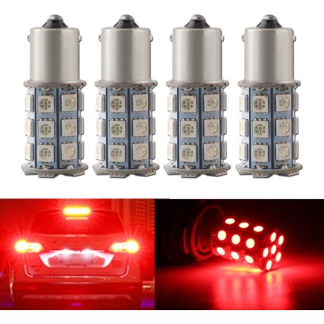 4x LED Extérieures Ampoules 1156 pour Avant et Arrière Clignotant Feux de Jour Lumière de Stationnement 5050 27SMD 12V Rouge