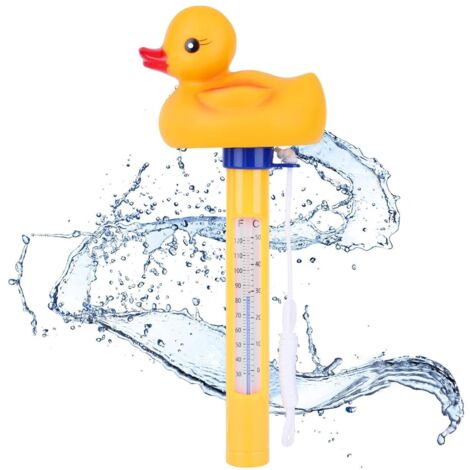 Thermometre Piscine, Thermomètre Flottant, Thermomètre de Piscine Flottant, Pool Thermometre avec Ficelle, Lectures Précises et Faciles pour la Température de L'eau pour Spas, Aquariums (Canard)