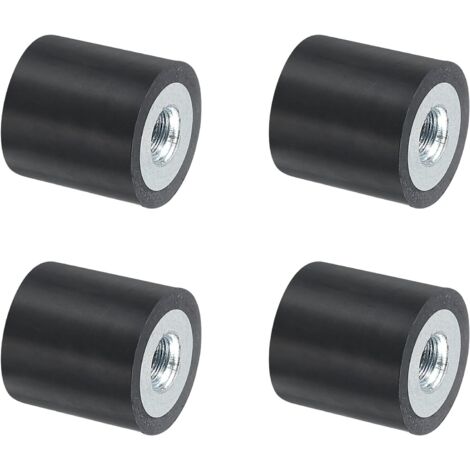 4Pcs 15 x 15mm M5 Supports en Caoutchouc à Filetage Femelle, Isolateur de Vibrations, Remplace les Coussins Anti-Vibrations, Bloc de Base Plat